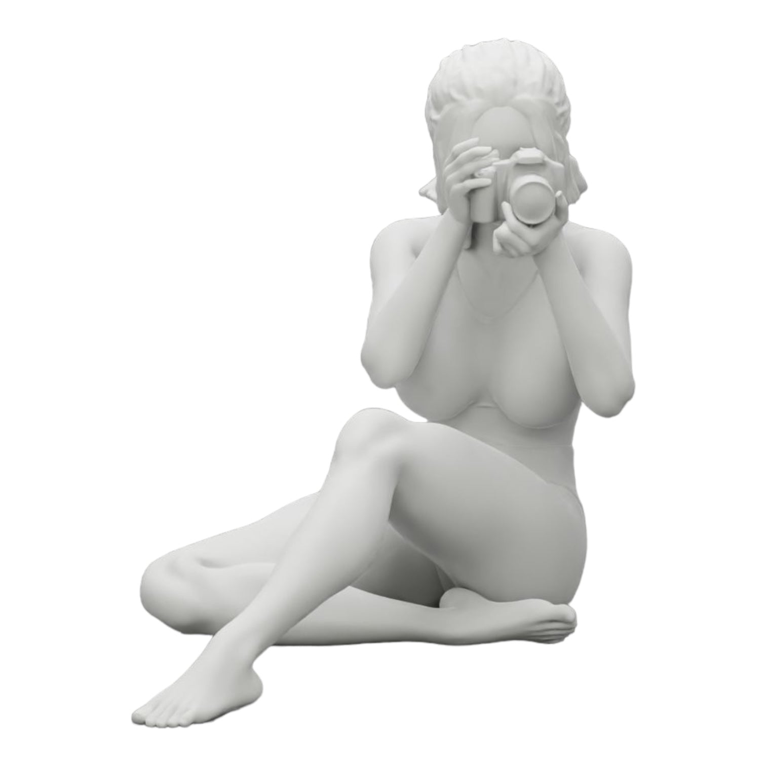 Diorama Modellbau Produktfoto 0: Fotografin im Bikini sitzt und hält eine Kamera (Ref Nr. A35)
