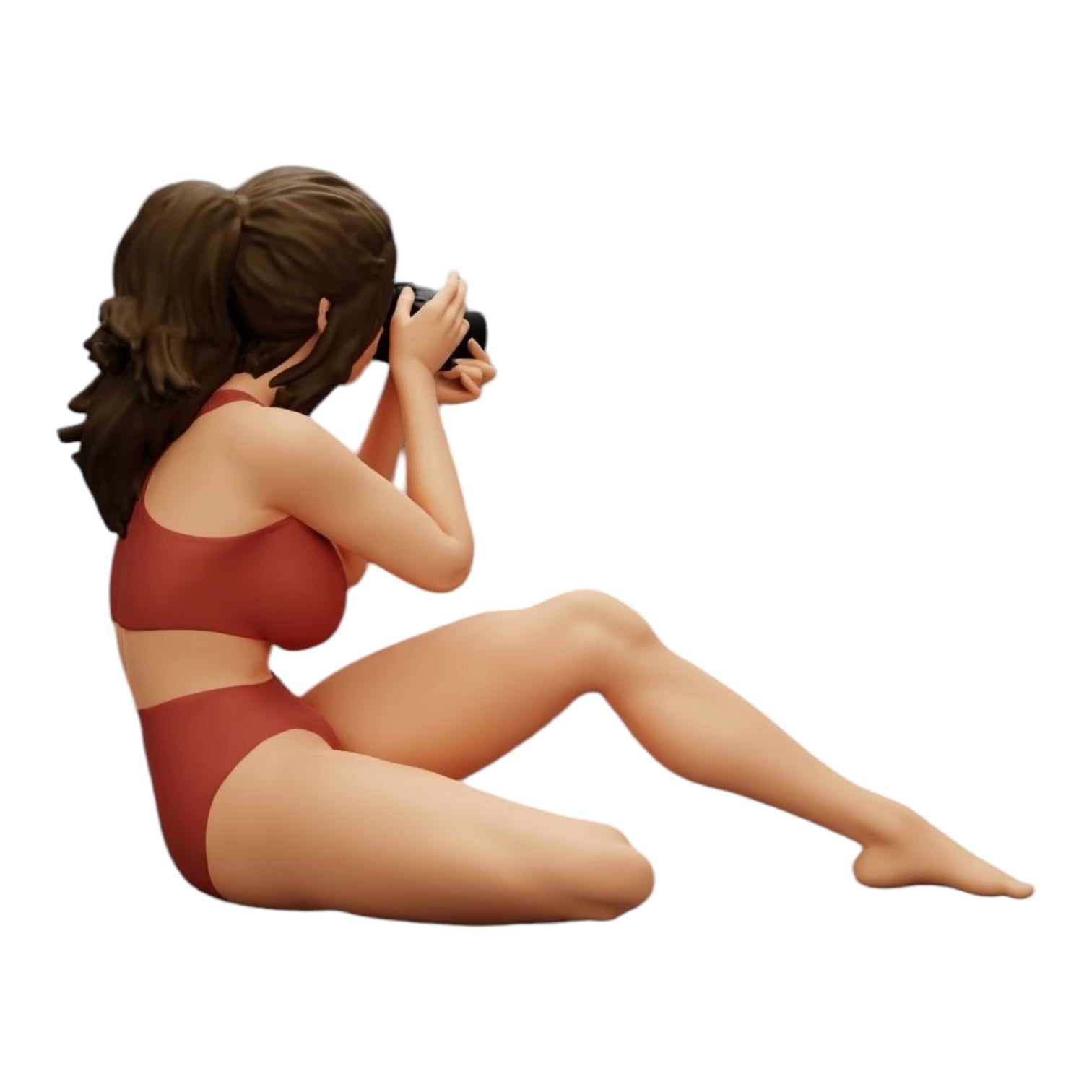 Diorama Modellbau Produktfoto 0: Fotografin im Bikini sitzt und hält eine Kamera (Ref Nr. A35)