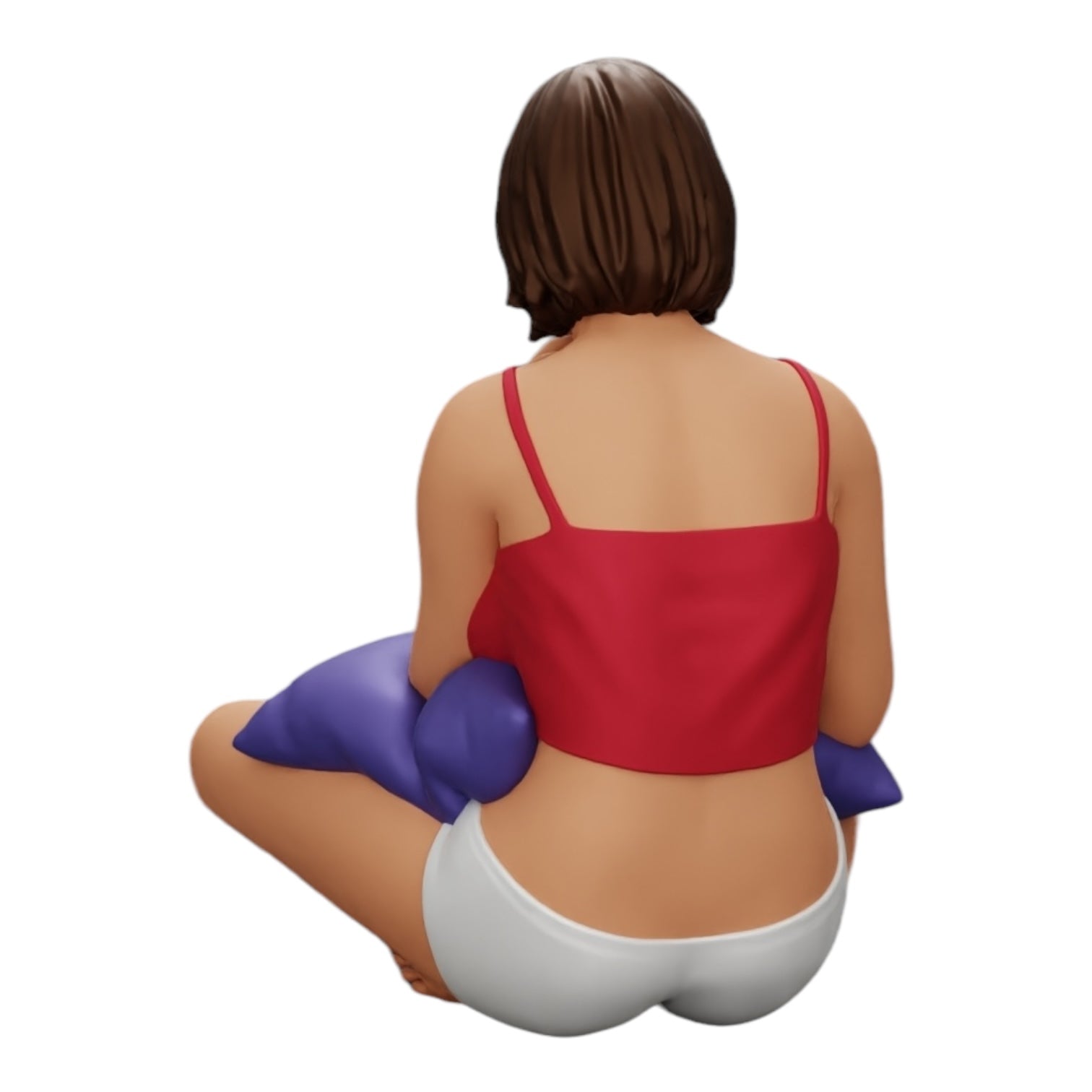 Diorama model building product photo 0: Girl sitting in front of the TV with pillows on her legs (Ref No. A36)