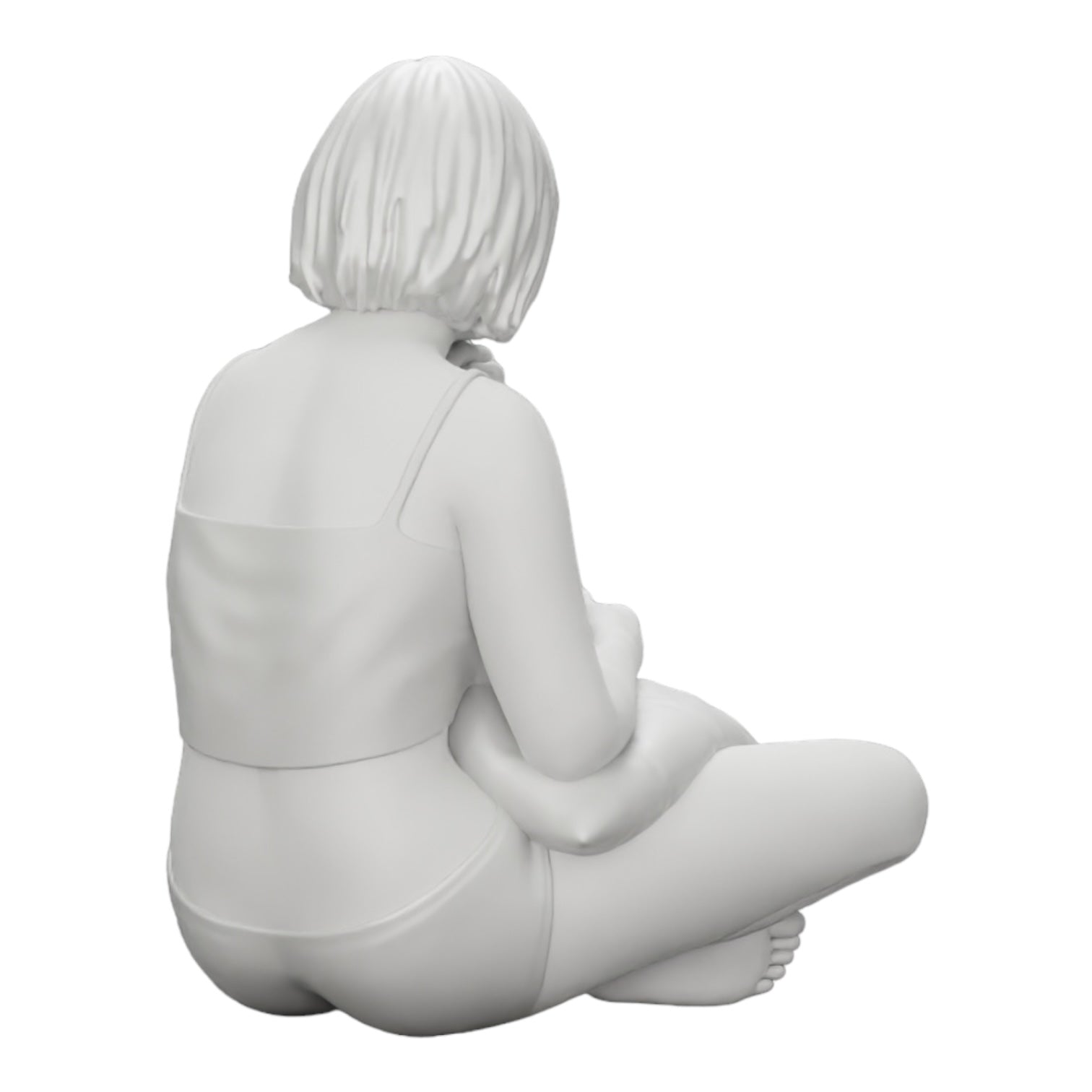 Diorama model building product photo 0: Girl sitting in front of the TV with pillows on her legs (Ref No. A36)