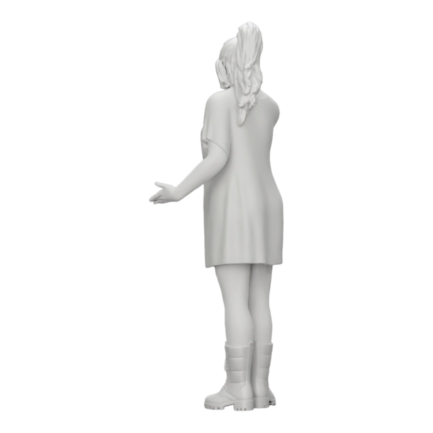 Diorama model building product photo 0: Young attractive girl in a long shirt and boots (Ref No. A37)
