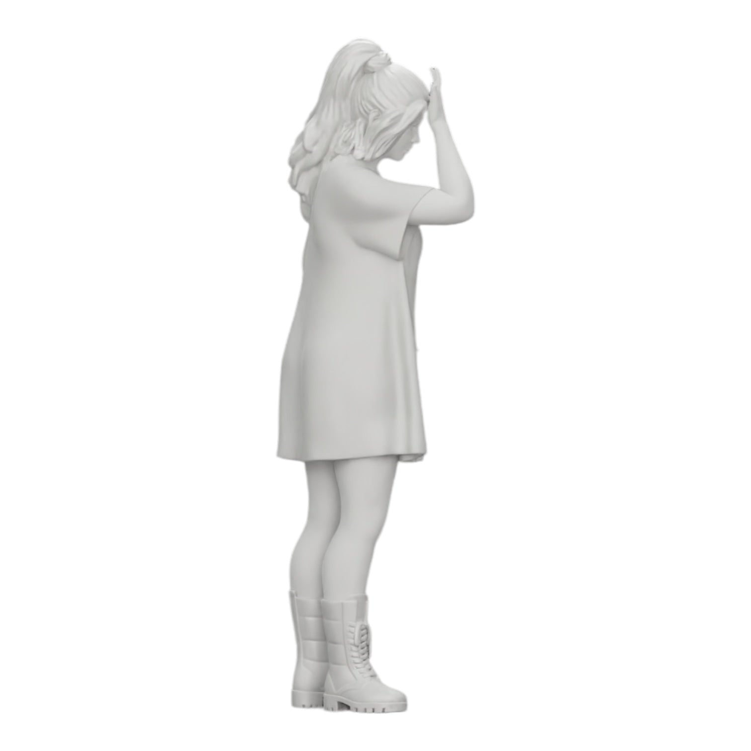 Diorama model building product photo 0: Young attractive girl in a long shirt and boots (Ref No. A37)