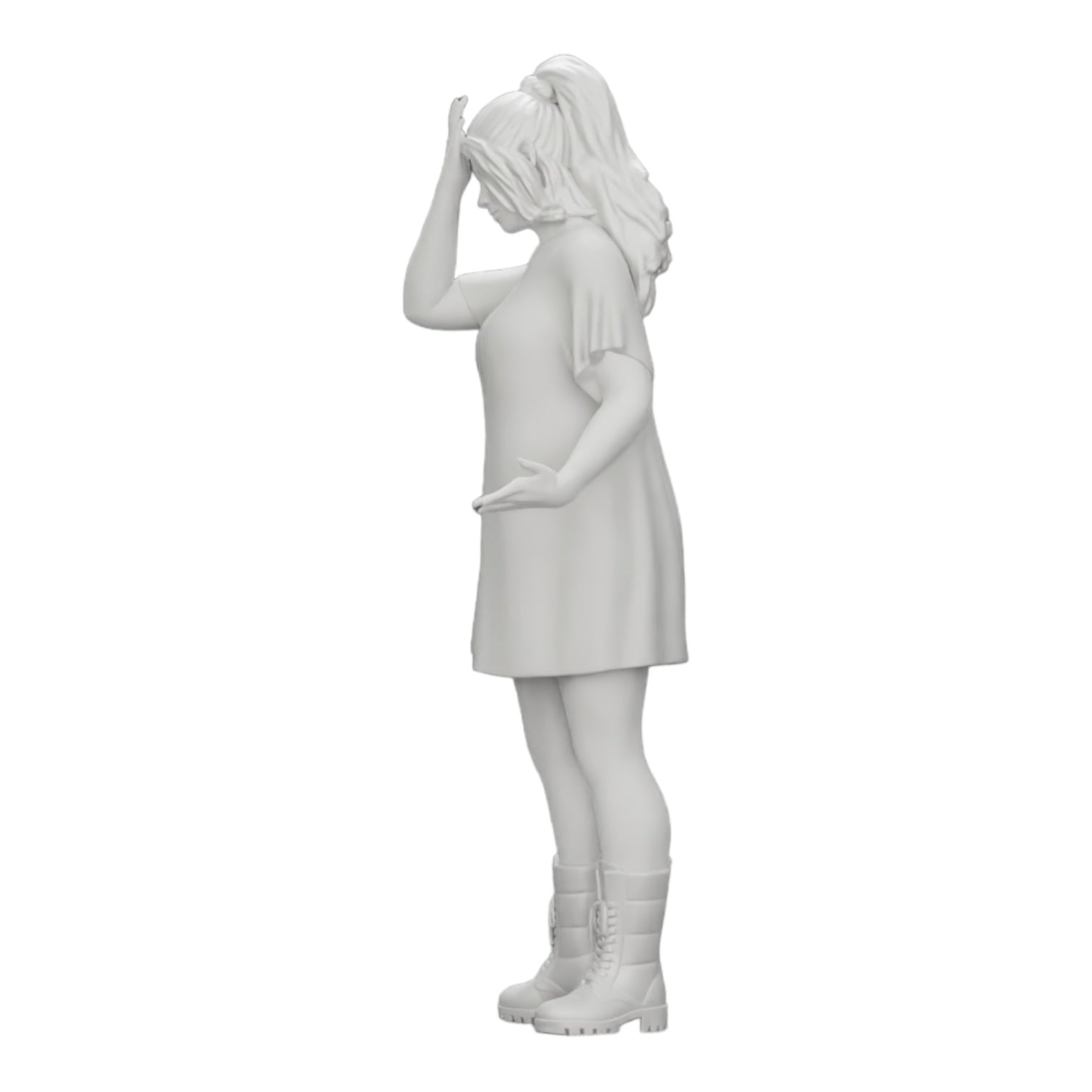Diorama model building product photo 0: Young attractive girl in a long shirt and boots (Ref No. A37)