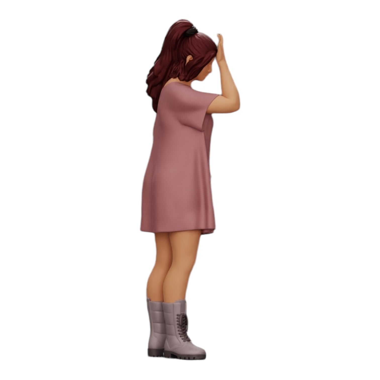 Diorama model building product photo 0: Young attractive girl in a long shirt and boots (Ref No. A37)