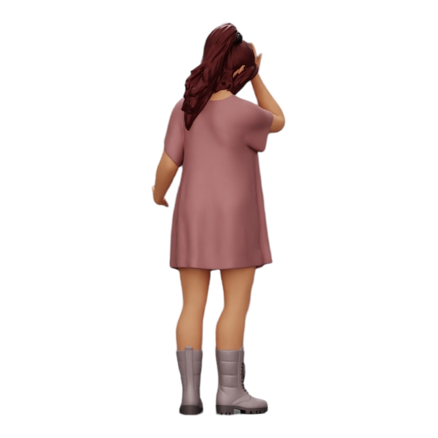 Diorama model building product photo 0: Young attractive girl in a long shirt and boots (Ref No. A37)