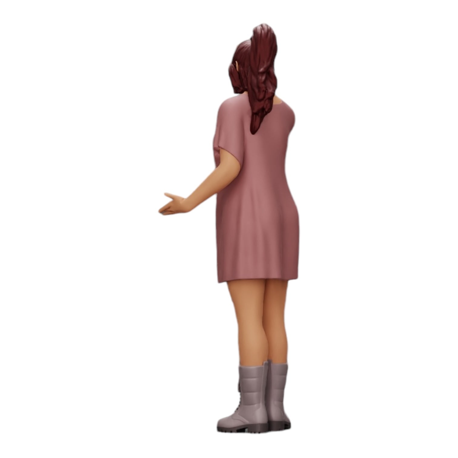 Diorama model building product photo 0: Young attractive girl in a long shirt and boots (Ref No. A37)