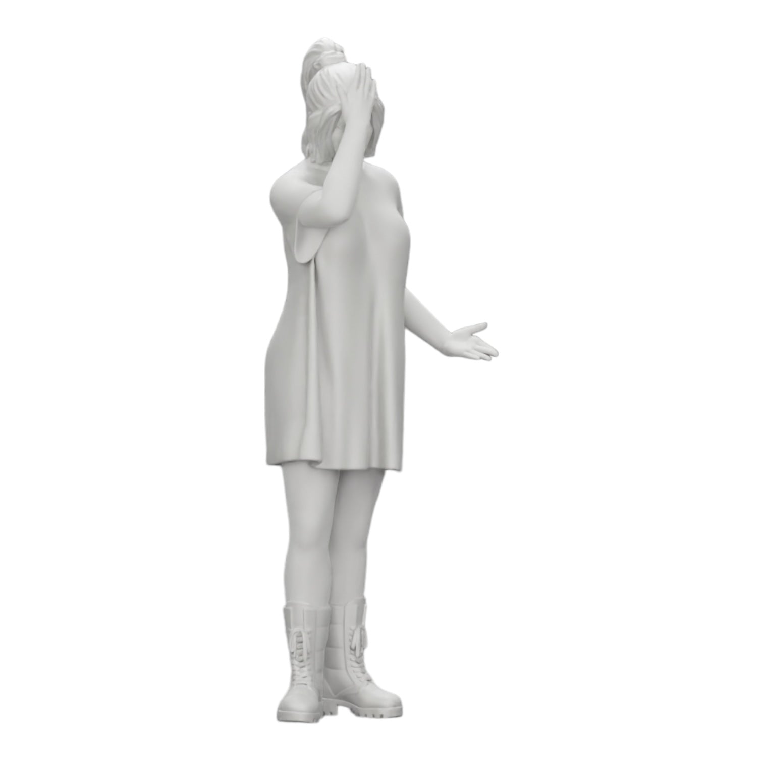 Diorama model building product photo 0: Young attractive girl in a long shirt and boots (Ref No. A37)