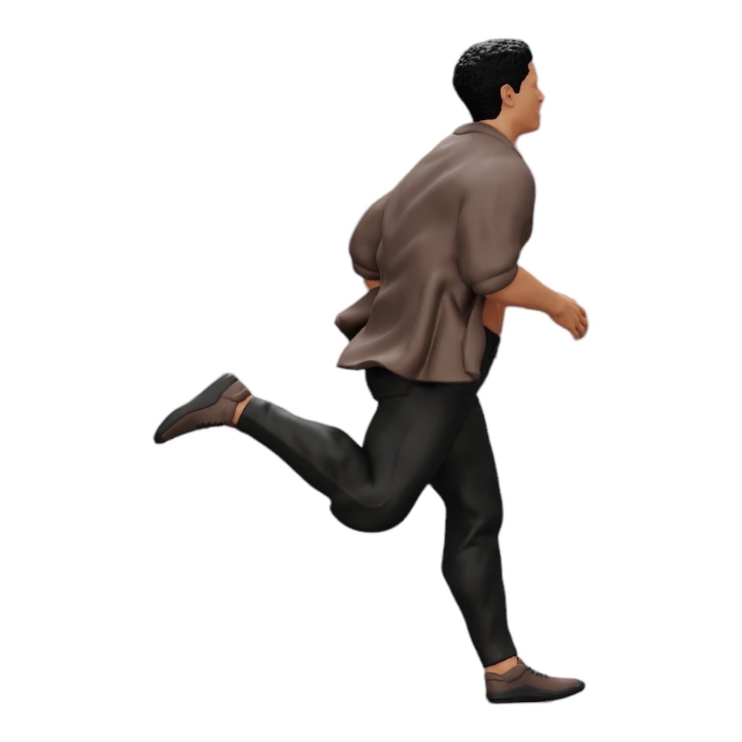 Diorama Modellbau Produktfoto 0: Mann in offenem Hemd flüchtet vor seiner Verhaftung (Ref Nr. A41)