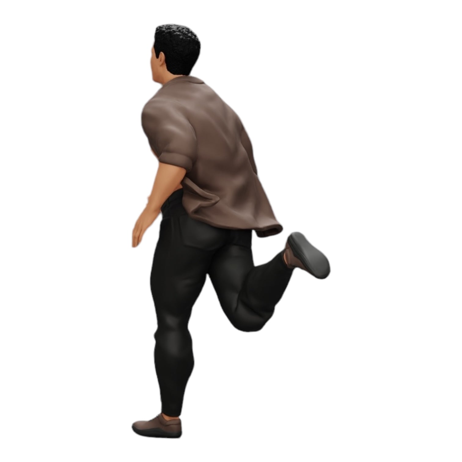 Diorama Modellbau Produktfoto 0: Mann in offenem Hemd flüchtet vor seiner Verhaftung (Ref Nr. A41)