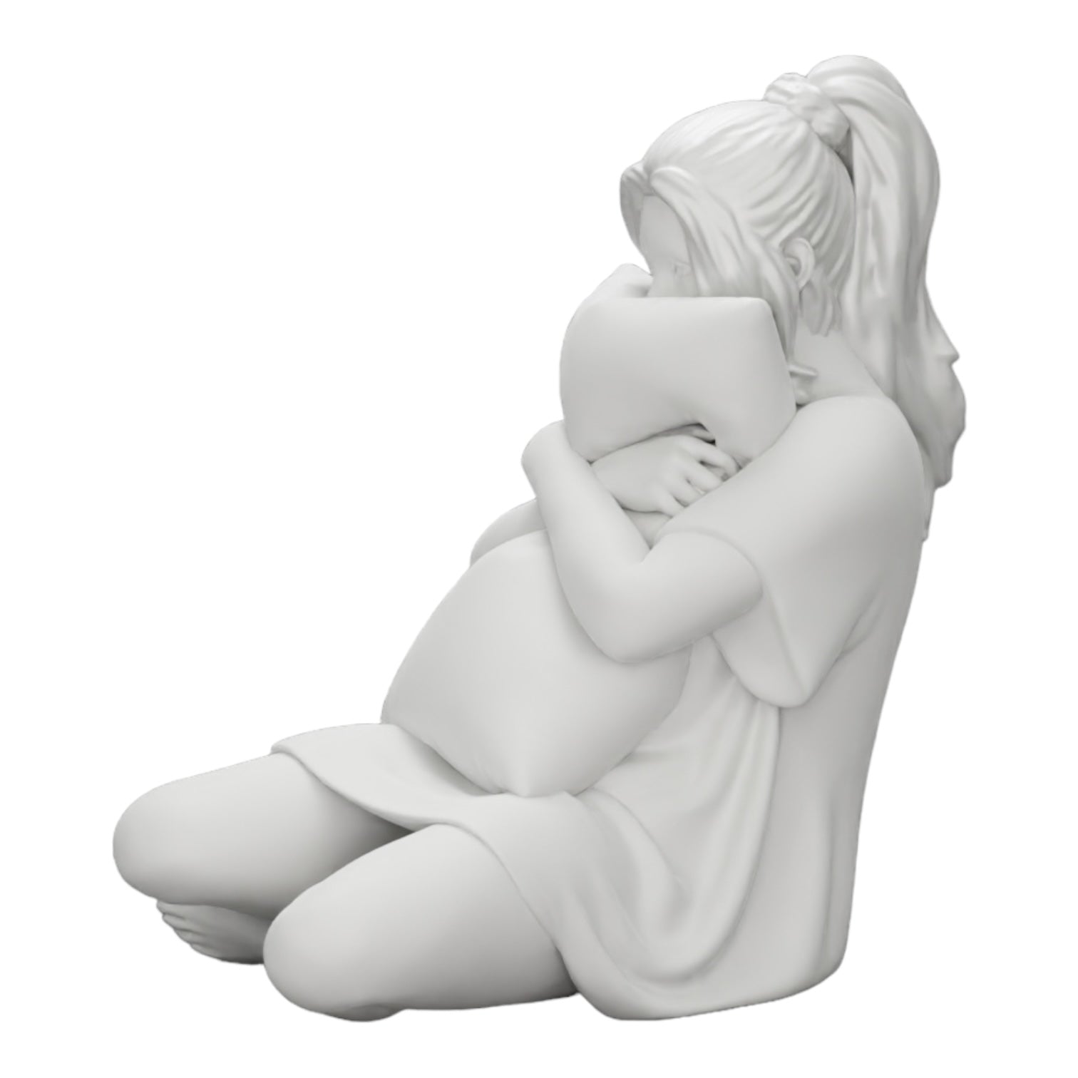 Diorama model building product photo 0: Girl watching a horror movie and holding a pillow (Ref No. A43)