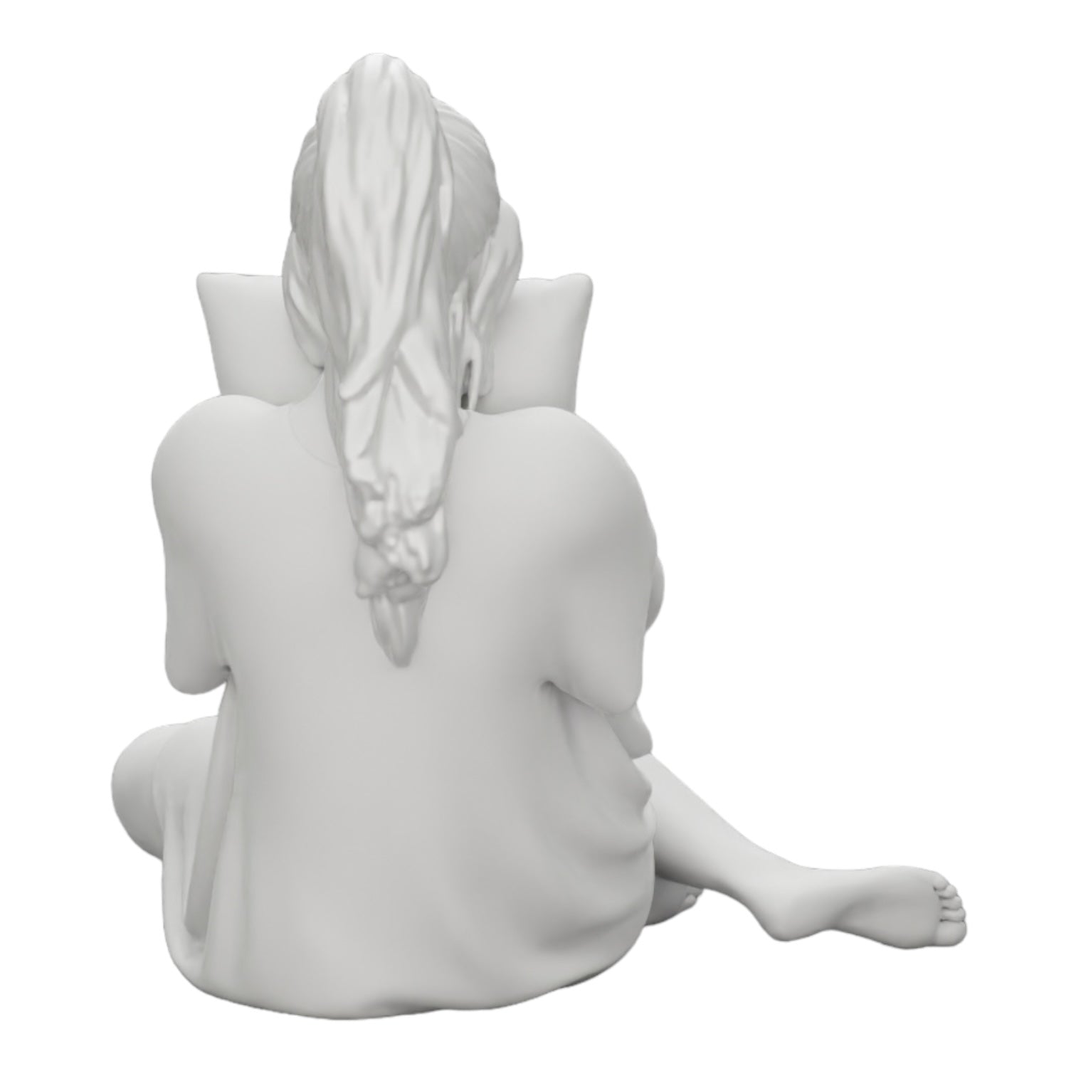 Diorama model building product photo 0: Girl watching a horror movie and holding a pillow (Ref No. A43)