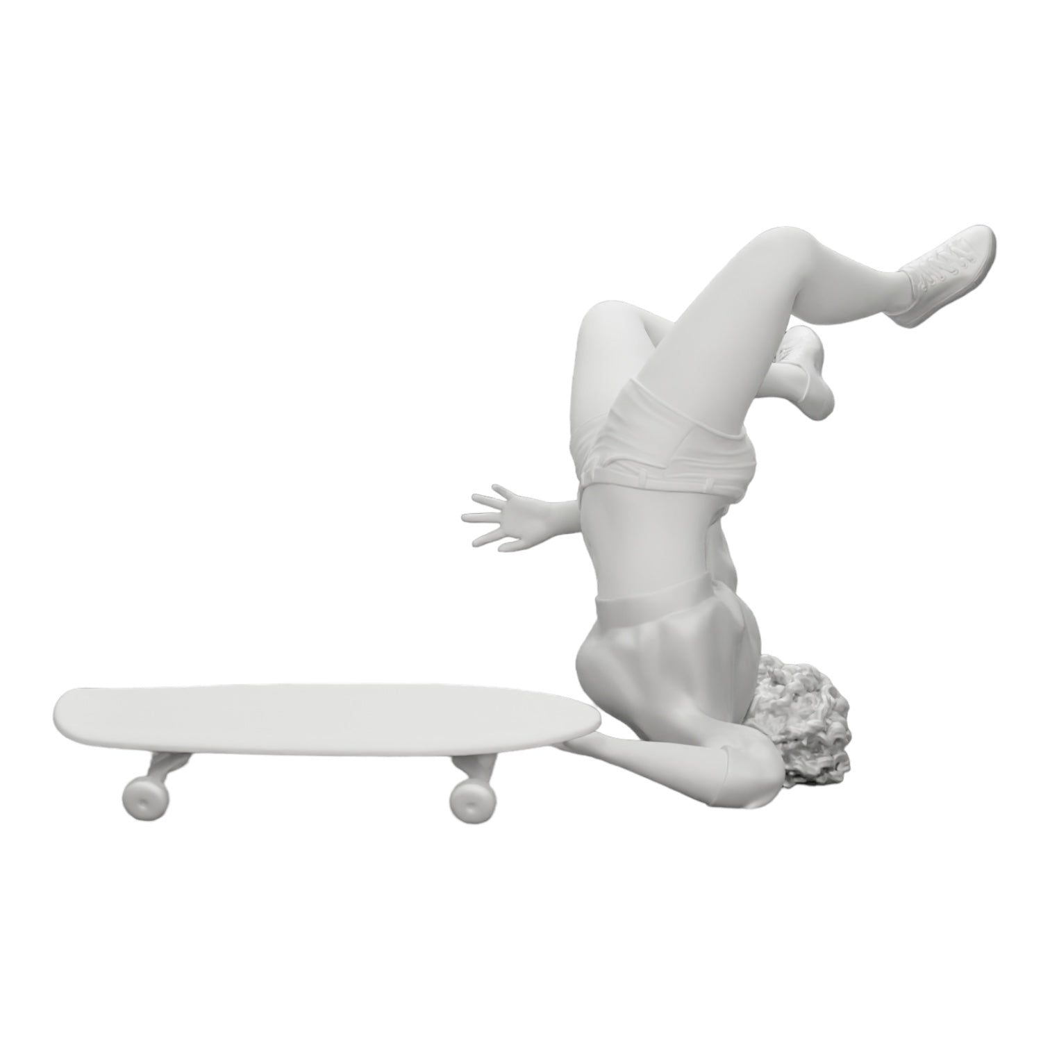 Diorama model building product photo 0: Girl with curly hair falls off skateboard while playing sports (Ref No. A44)