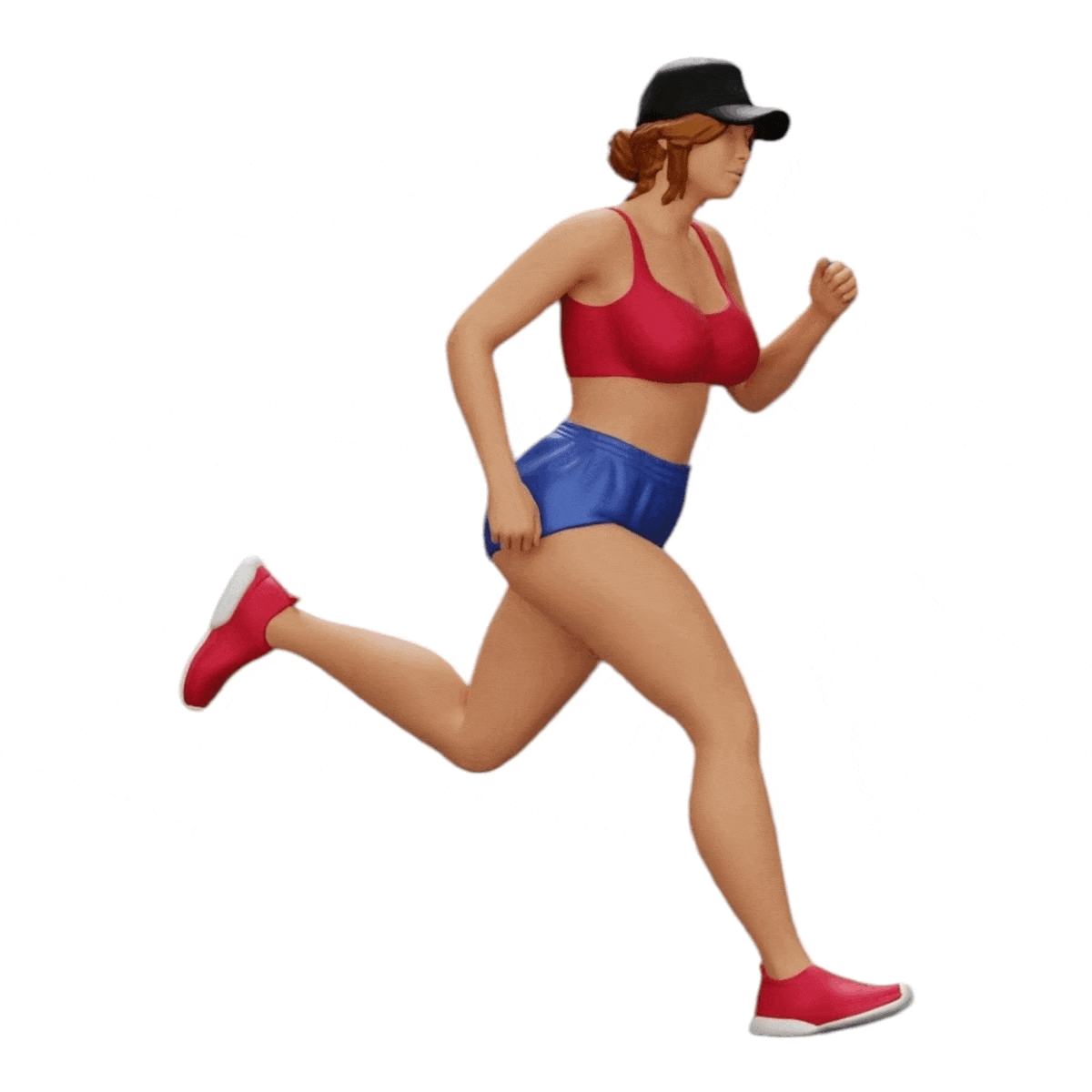 Diorama model building product photo 0: Female jogger/sportswoman running in shorts and cap (Ref No. A45)