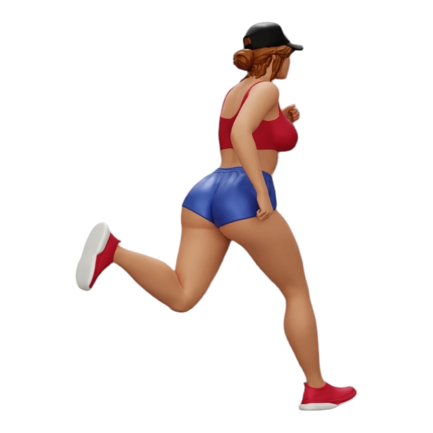 Diorama model building product photo 0: Female jogger/sportswoman running in shorts and cap (Ref No. A45)