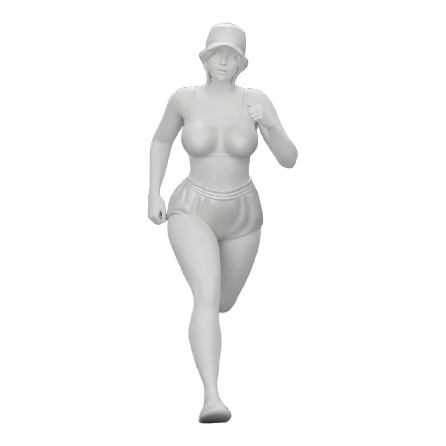 Diorama model building product photo 0: Female jogger/sportswoman running in shorts and cap (Ref No. A45)