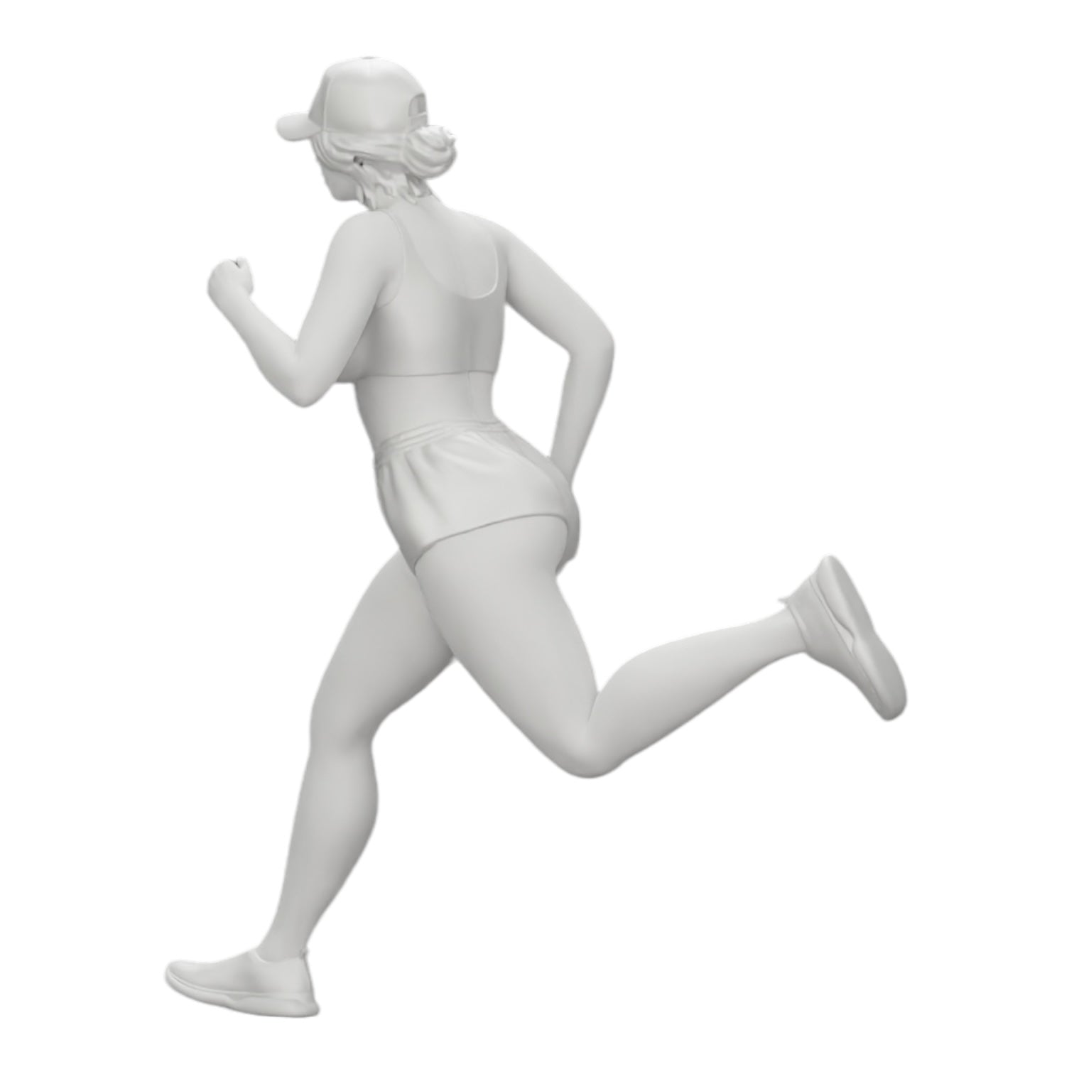 Diorama model building product photo 0: Female jogger/sportswoman running in shorts and cap (Ref No. A45)