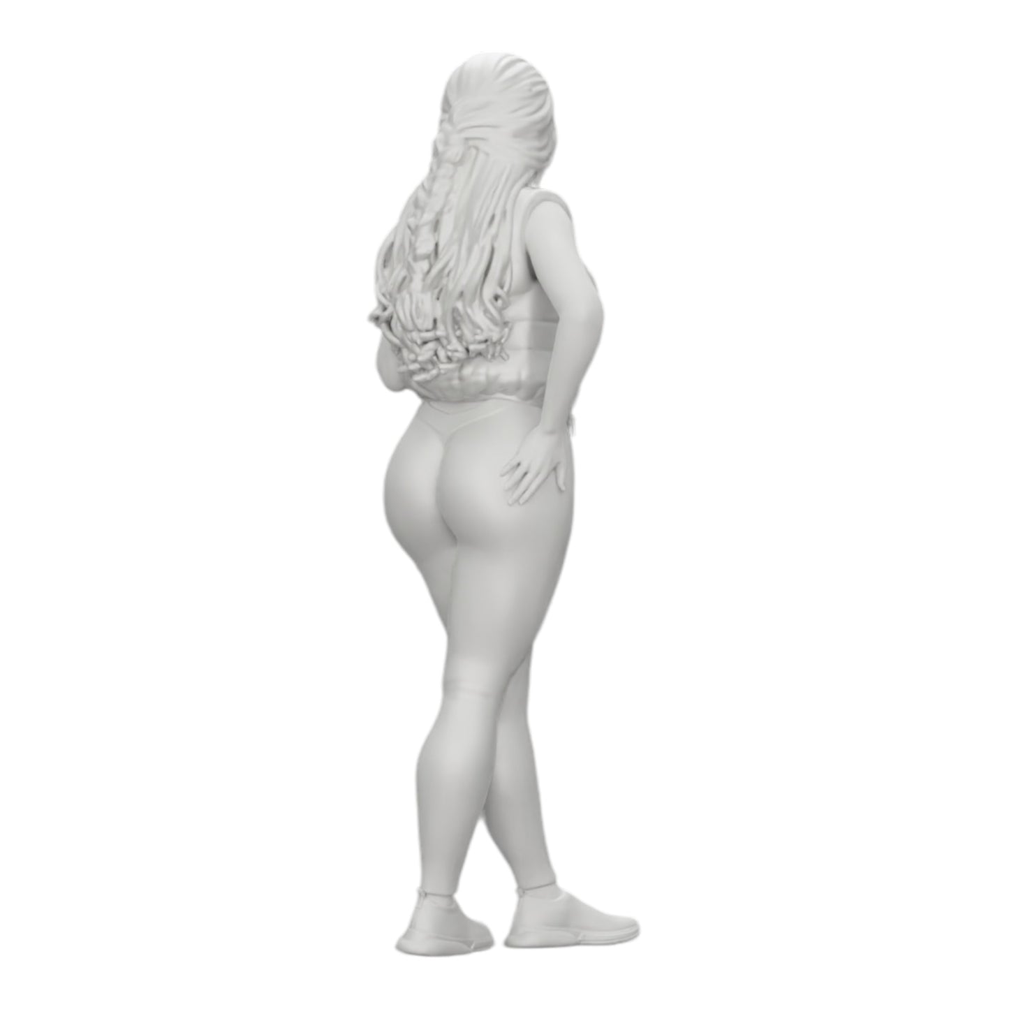 Imagem de produto de diorama: Mulher atraente com cabelo longo, usando body e colete aberto (Ref. Nr. A46)