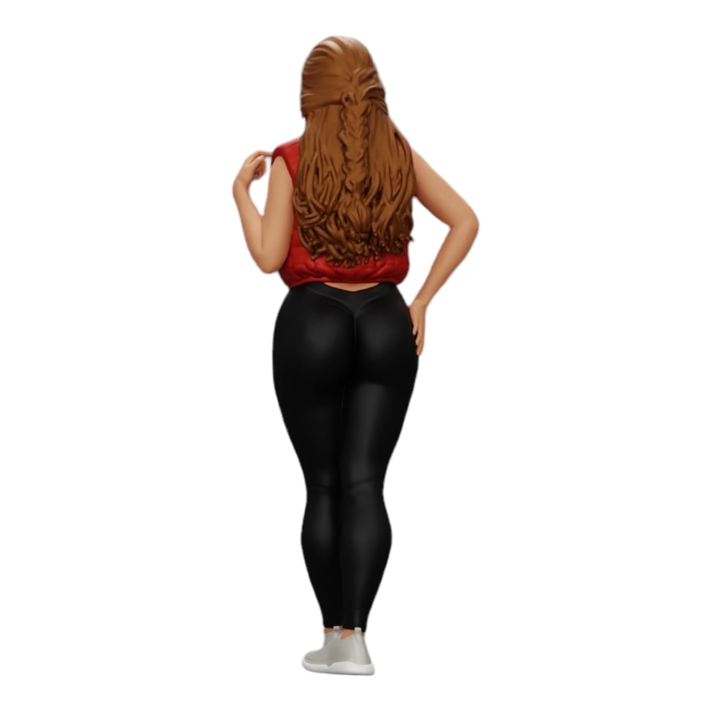 Imagem de produto de diorama: Mulher atraente com cabelo longo, usando body e colete aberto (Ref. Nr. A46)