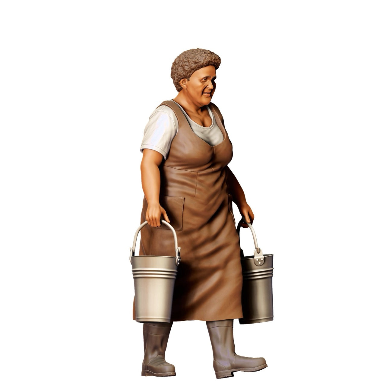 Miniatura: Camponesa com Baldes - Velha Agricultora em Ação (Nº 302)