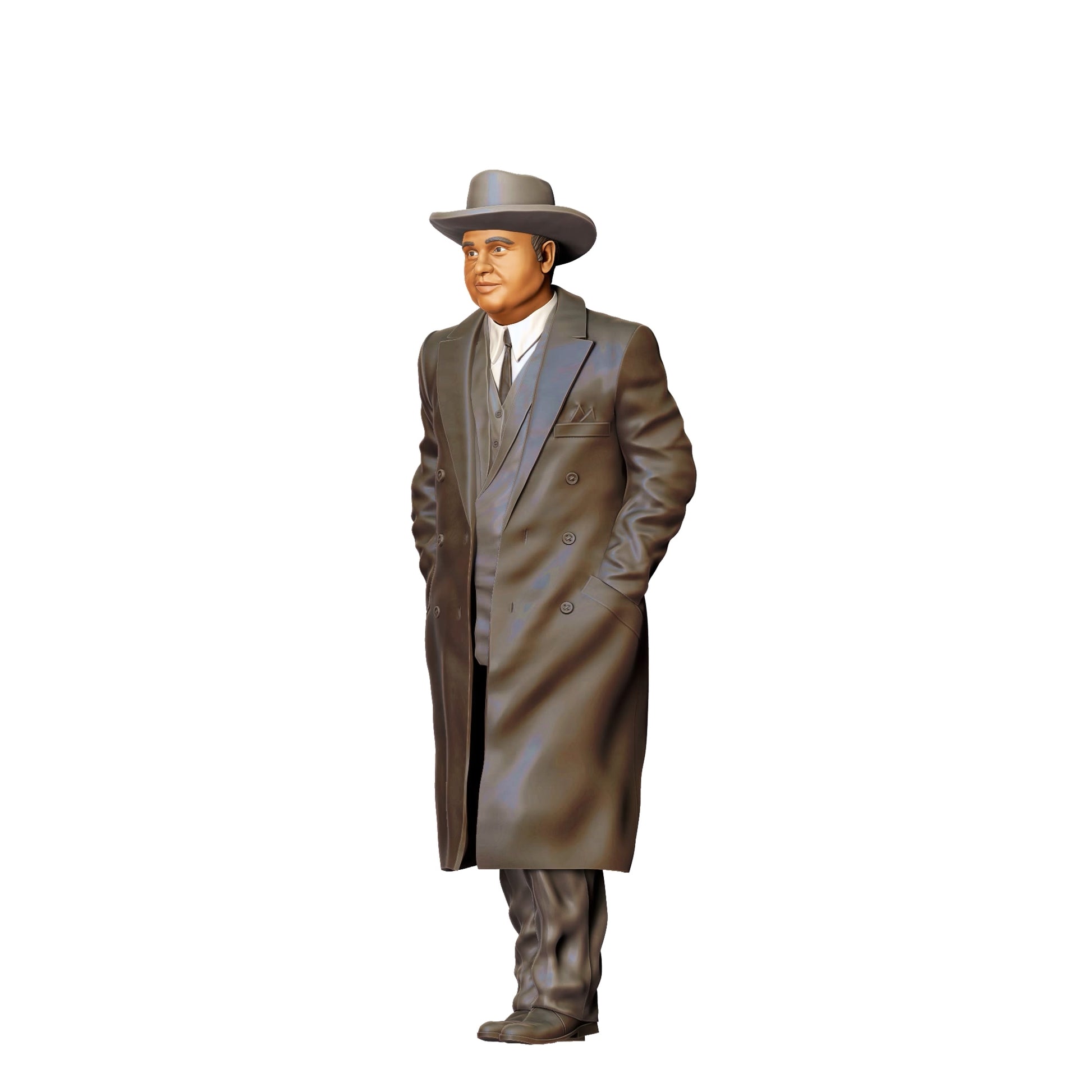 Diorama model building product photo 0: Old-fashioned man in coat and hat - Gangster boss (Ref. No. 358)