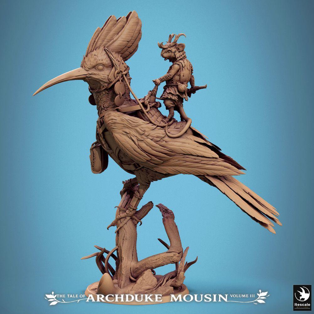 Φωτογραφία προϊόντος Tabletop 28mm Lord of the Print (LotP) 1: Miniature Tabletop: Ιππέας πουλιών σε γιγάντιο πουλί (Wiedehopf/Hoopoe), Δασοφύλακες και Κατασκόποι του Νεροποντικού Λαού, Ιππέας Θηρίων (25_07_E5)