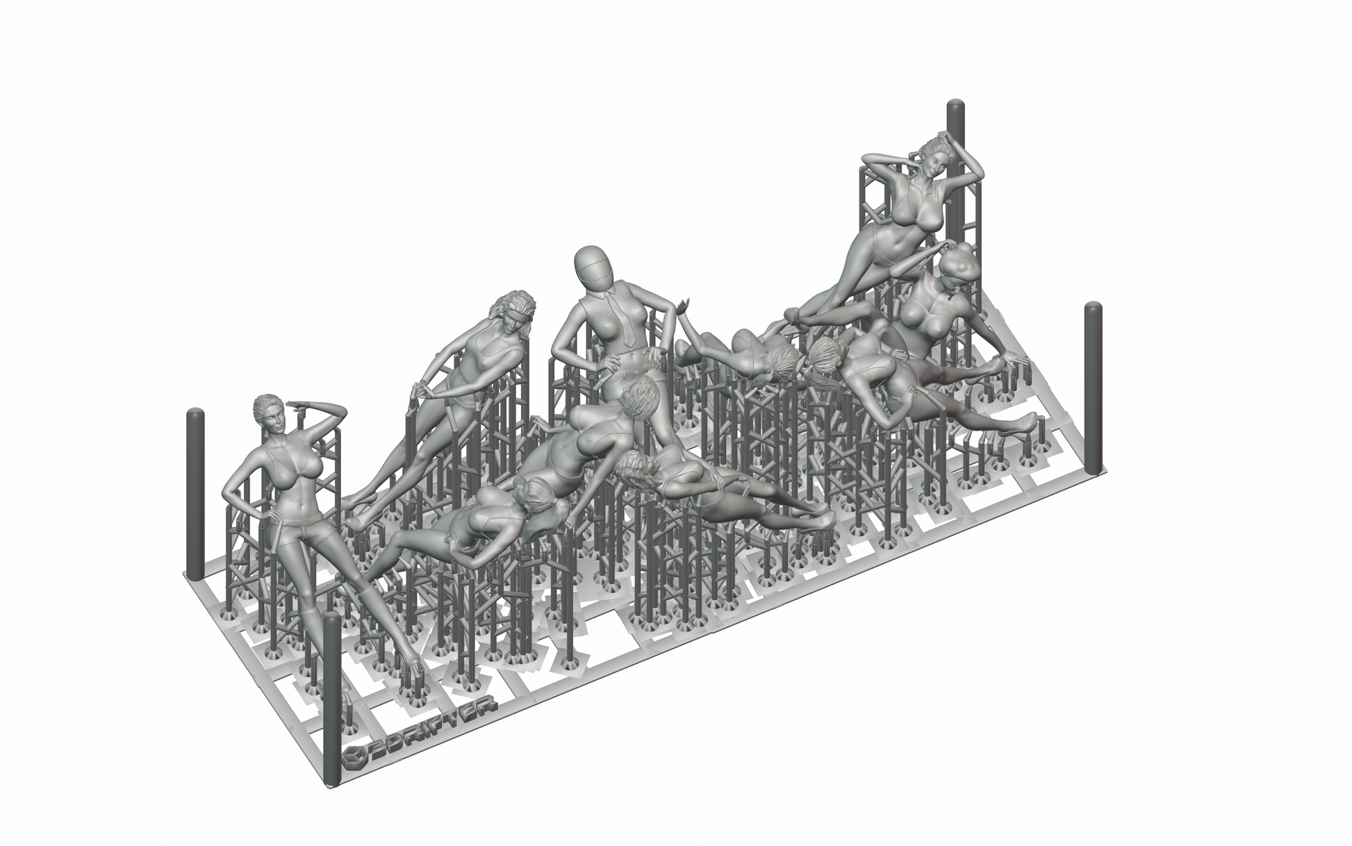 Product photo diorama and model building miniature figure: Boxenluder set, 10 figures