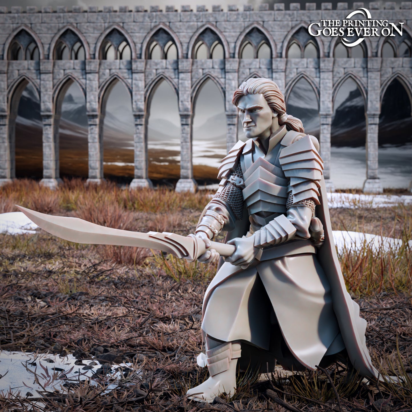 Produktová fotografie Tabletop 28mm The Printing Goes Ever On (TPGEO) 0: Elfí bratři - jezdec a pěšák: Odvážní vůdci elfů