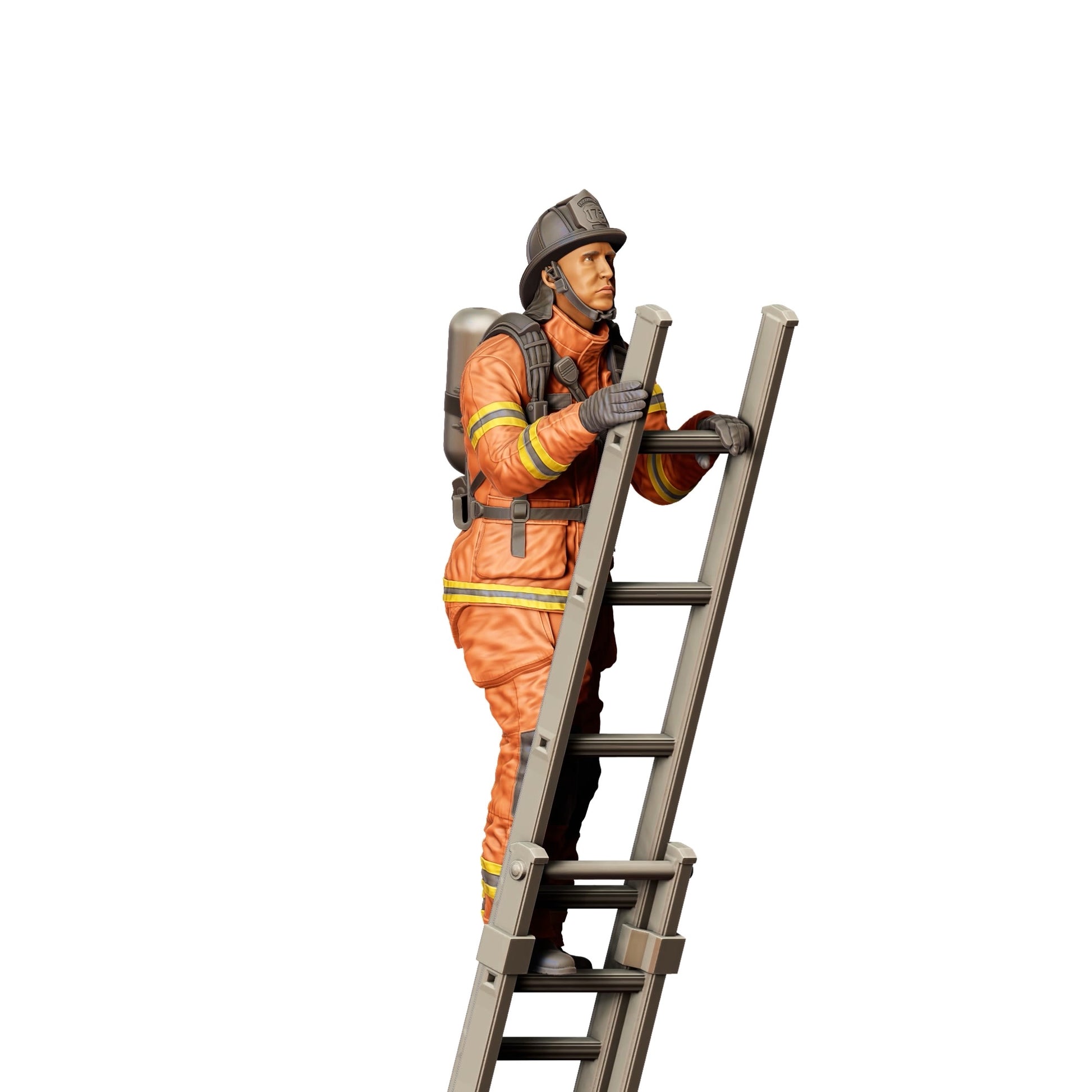 Model dioramy zdjęcie produktu 0: Amerykański strażak - Wspina się po drabinie (Nr ref. 307)