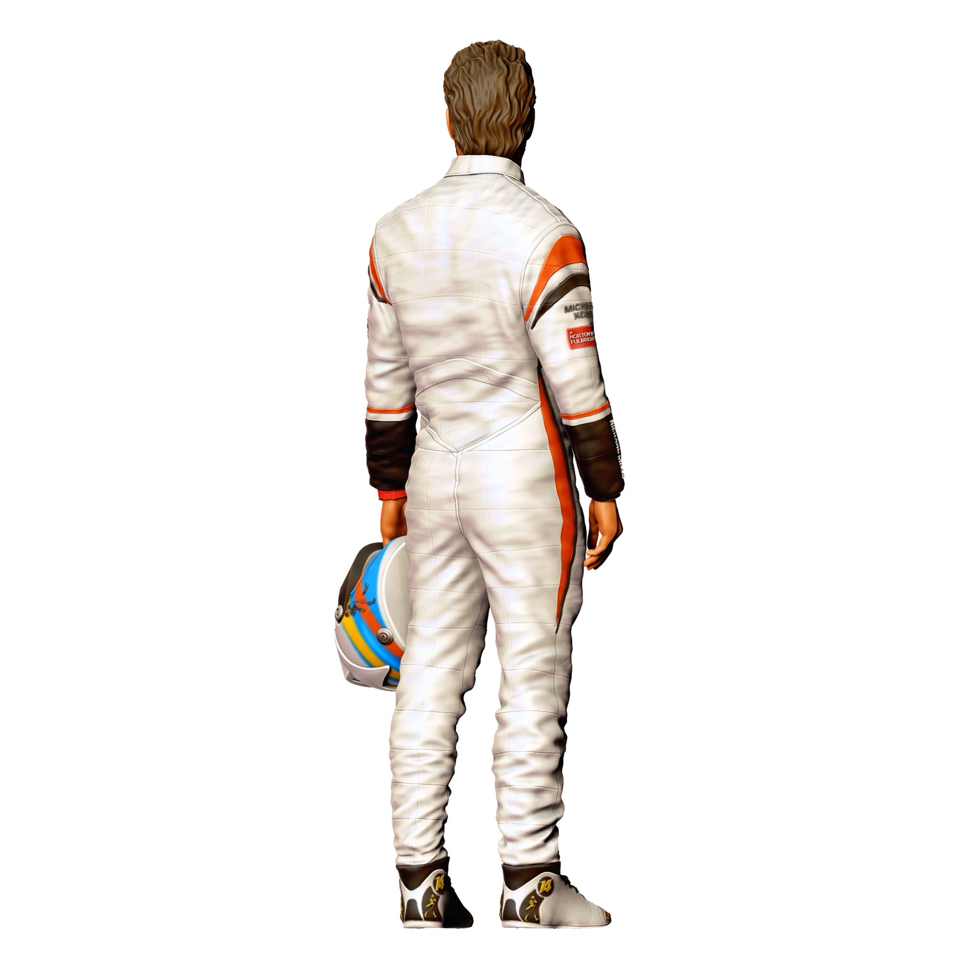 Diorama Modellbau Produktfoto 0: Rennfahrer in Overall – Figur mit Helm in der Hand (Ref. Nr. 415)