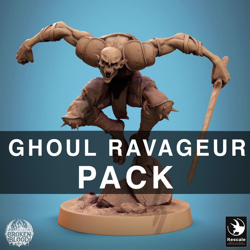 Produktfoto Tabletop 28mm Lord of the Print (LotP) 2: Tabletop Miniatur: Untoter Ghul Verwüster, Berserker und Krieger mit Großschwert und Dornenrüstung - Ghoul Ravager (24_11_C35)