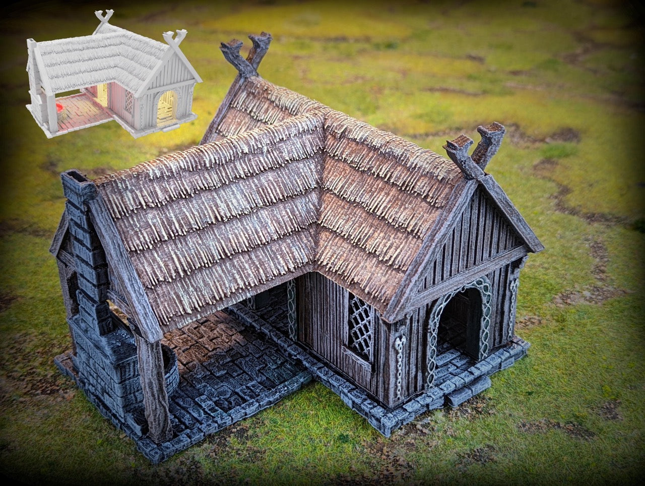 Foto do produto Tabletop 28mm peças de terreno, casas, decoração e bits da Creation Conquest (CC) 0: Ferreiro - Reino da Saxônia - Aldeia medieval dos senhores dos cavalos