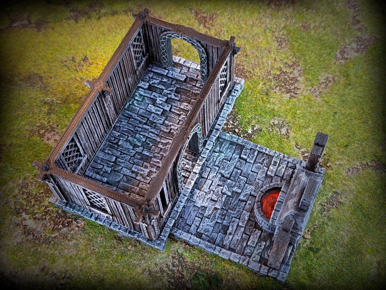 Foto do produto Tabletop 28mm peças de terreno, casas, decoração e bits da Creation Conquest (CC) 0: Ferreiro - Reino da Saxônia - Aldeia medieval dos senhores dos cavalos