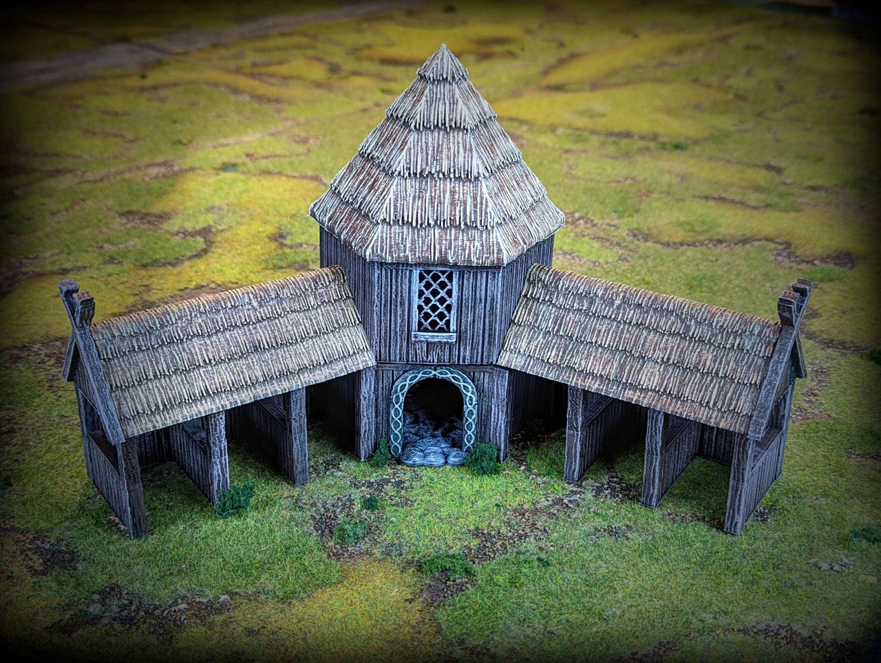 Foto do produto Tabletop 28mm partes de terreno, casas, decoração e bits da Creation Conquest (CC) 0: Estábulos - Reino da Saxônia - Aldeia medieval dos senhores dos cavalos