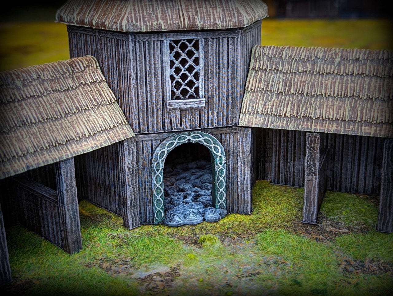 Foto do produto Tabletop 28mm partes de terreno, casas, decoração e bits da Creation Conquest (CC) 0: Estábulos - Reino da Saxônia - Aldeia medieval dos senhores dos cavalos