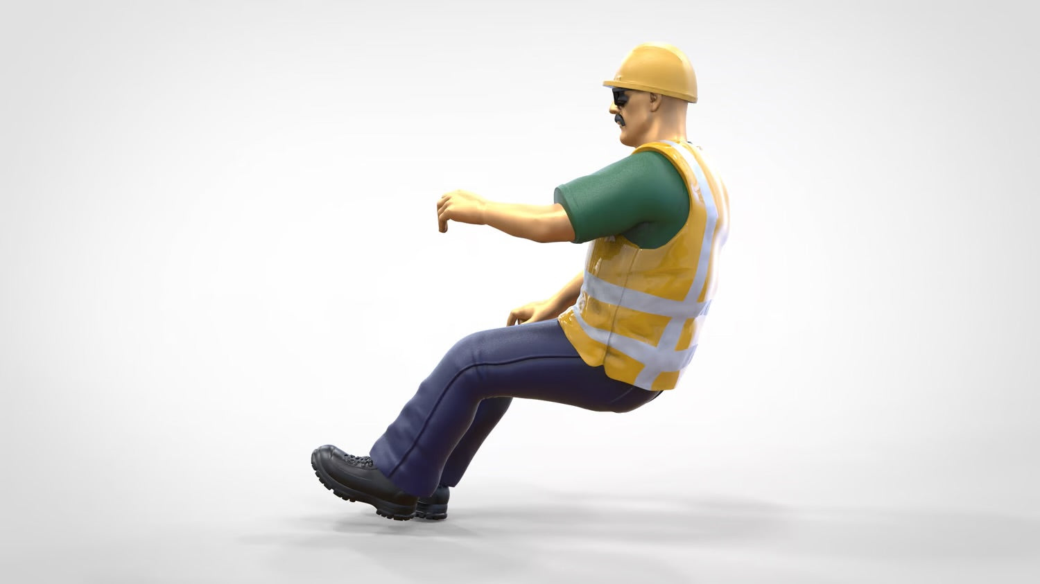 Product photo 0: Construction Worker Driver - With Helmet and Sunglasses - In Vehicle