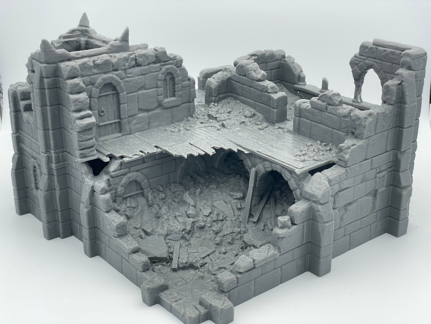Foto do produto Tabletop 28mm The Printing Goes Ever On (TPGEO) 0: Ruína de casa medieval C - Restos de edifício do reino humano Gonthan