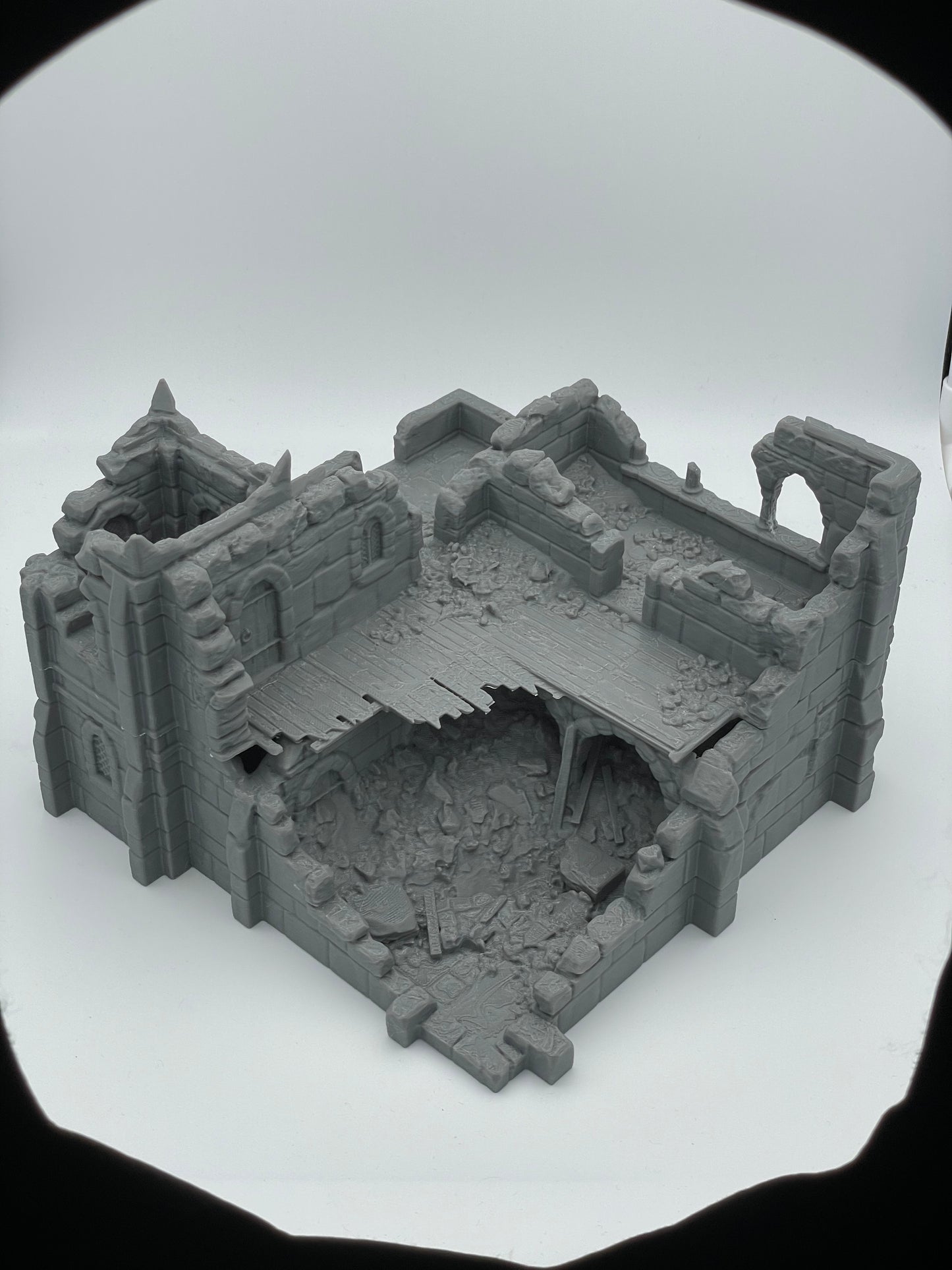 Foto do produto Tabletop 28mm The Printing Goes Ever On (TPGEO) 0: Ruína de casa medieval C - Restos de edifício do reino humano Gonthan