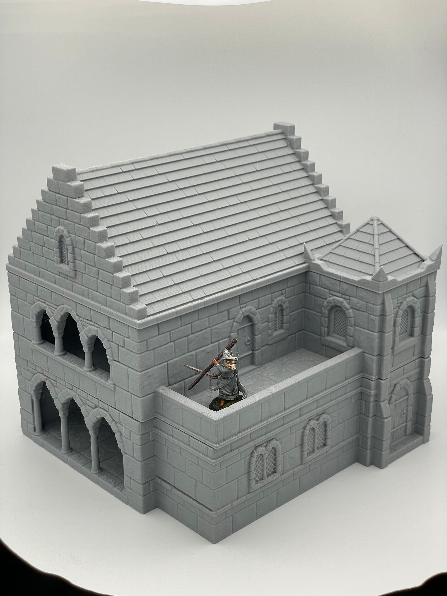 Produktová fotografie Tabletop 28mm Tisk pokračuje dál (TPGEO) 0: Středověký obytný dům B - Kamenná budova z lidského království Gonthan - Choditelný terén