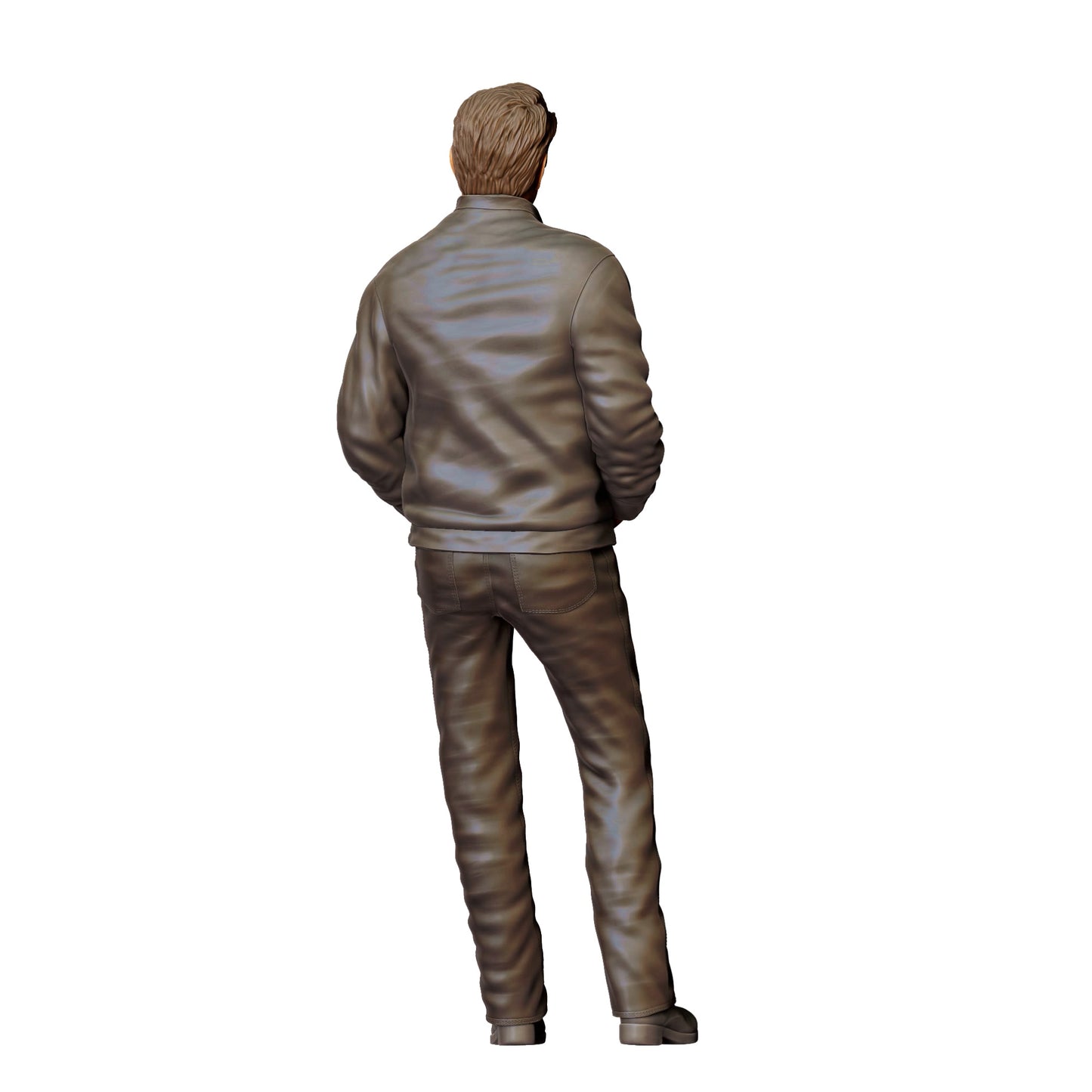 Man in leather look with T-shirt – figure with cool posture (Ref. No. 408)