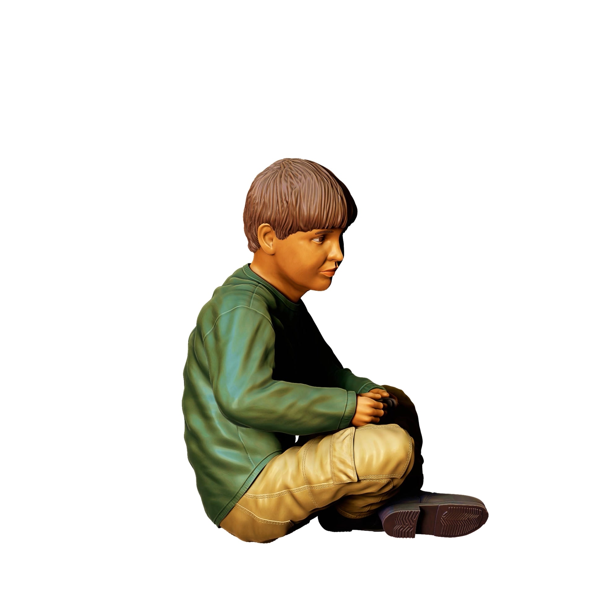 Diorama model building product photo 0: Playing child sitting with RC car B (Ref. No. 372)