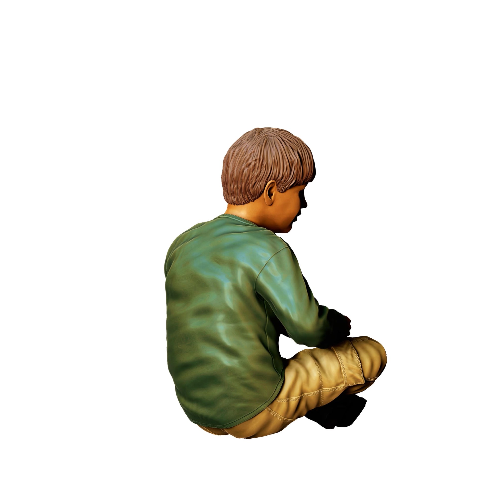 Diorama model building product photo 0: Playing child sitting with RC car B (Ref. No. 372)