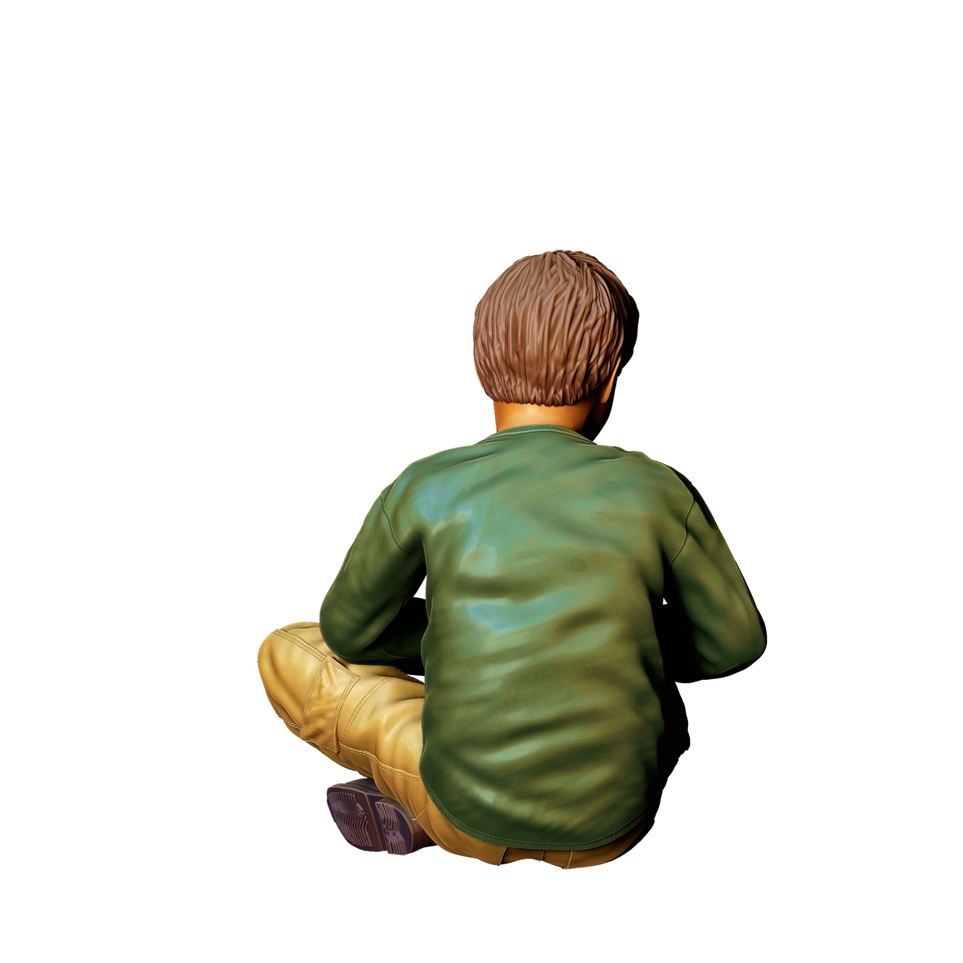 Diorama model building product photo 0: Playing child sitting with RC car B (Ref. No. 372)