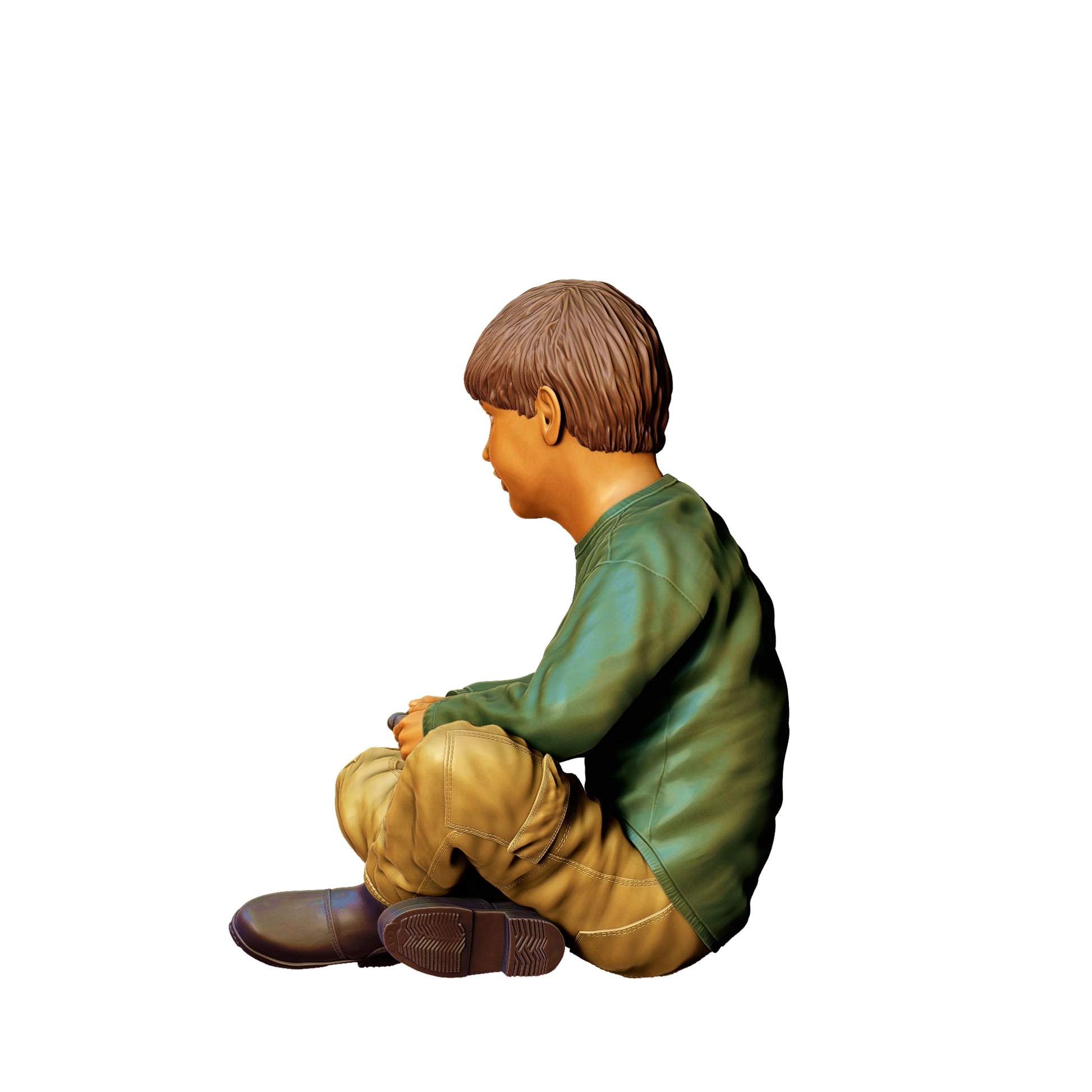 Diorama model building product photo 0: Playing child sitting with RC car B (Ref. No. 372)