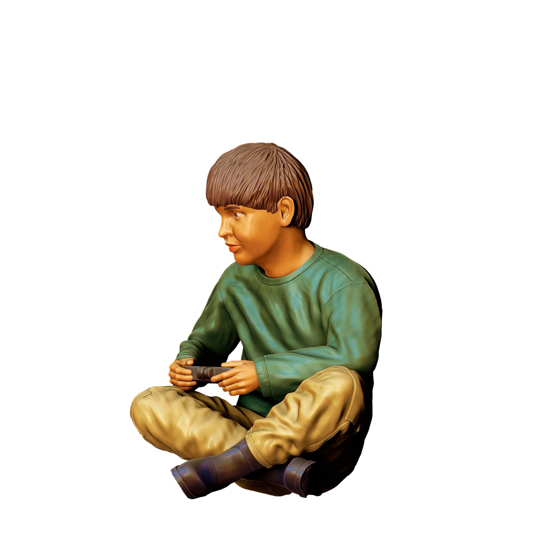 Diorama model building product photo 0: Playing child sitting with RC car B (Ref. No. 372)