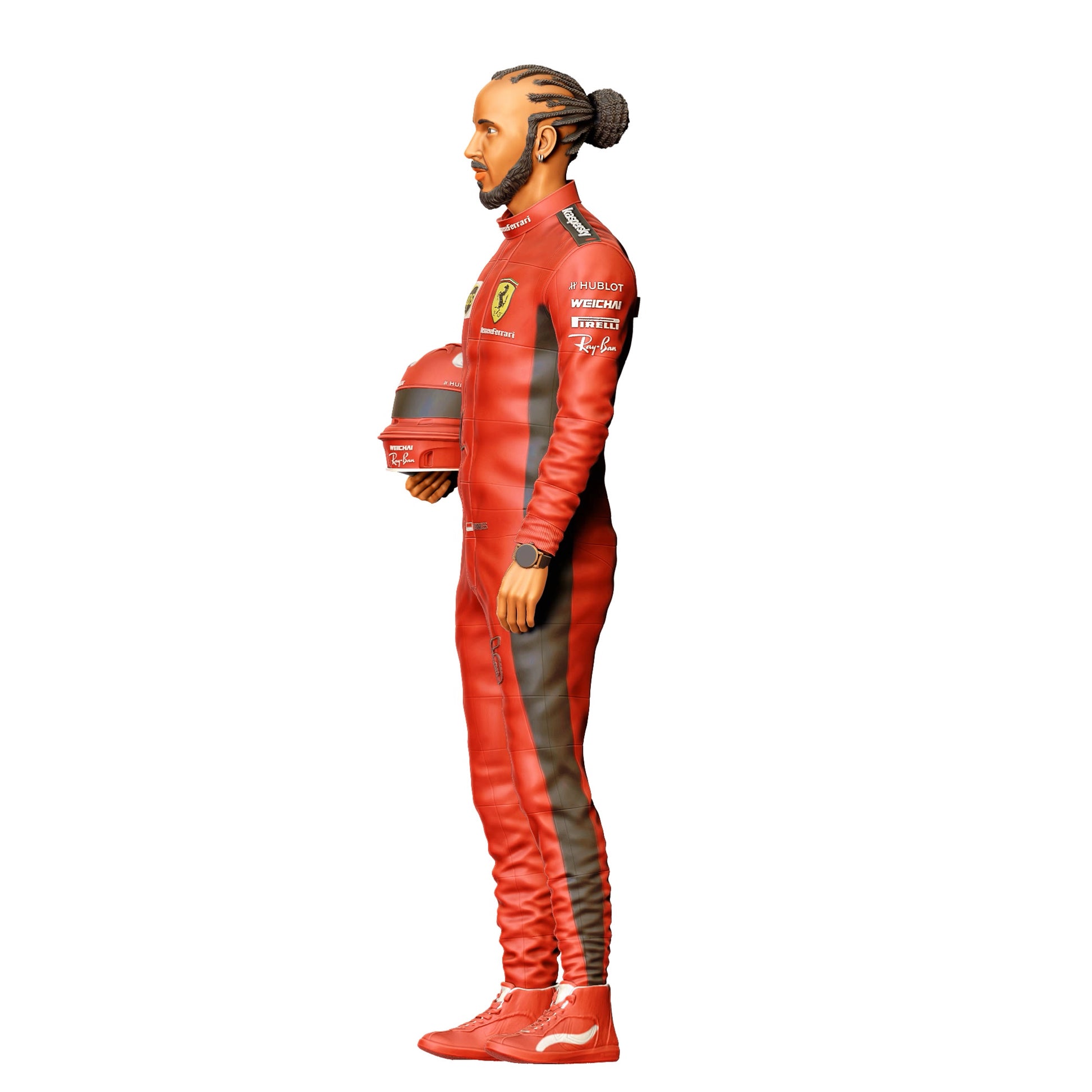 Diorama Modellbau Produktfoto 0: Rennfahrer in Overall mit Helm (Ref. Nr. 411)