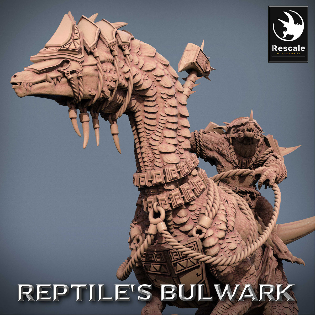 Imagem do produto 5 de 7: Miniatura de Tabletop: Cavaleiro Lagarto / Guerreiro Lagarto em Montaria de Dinossauro, Cavalaria de Saurídeos, Cavaleiro de Bestas com Clava de Duas Mãos (23_06_C10)