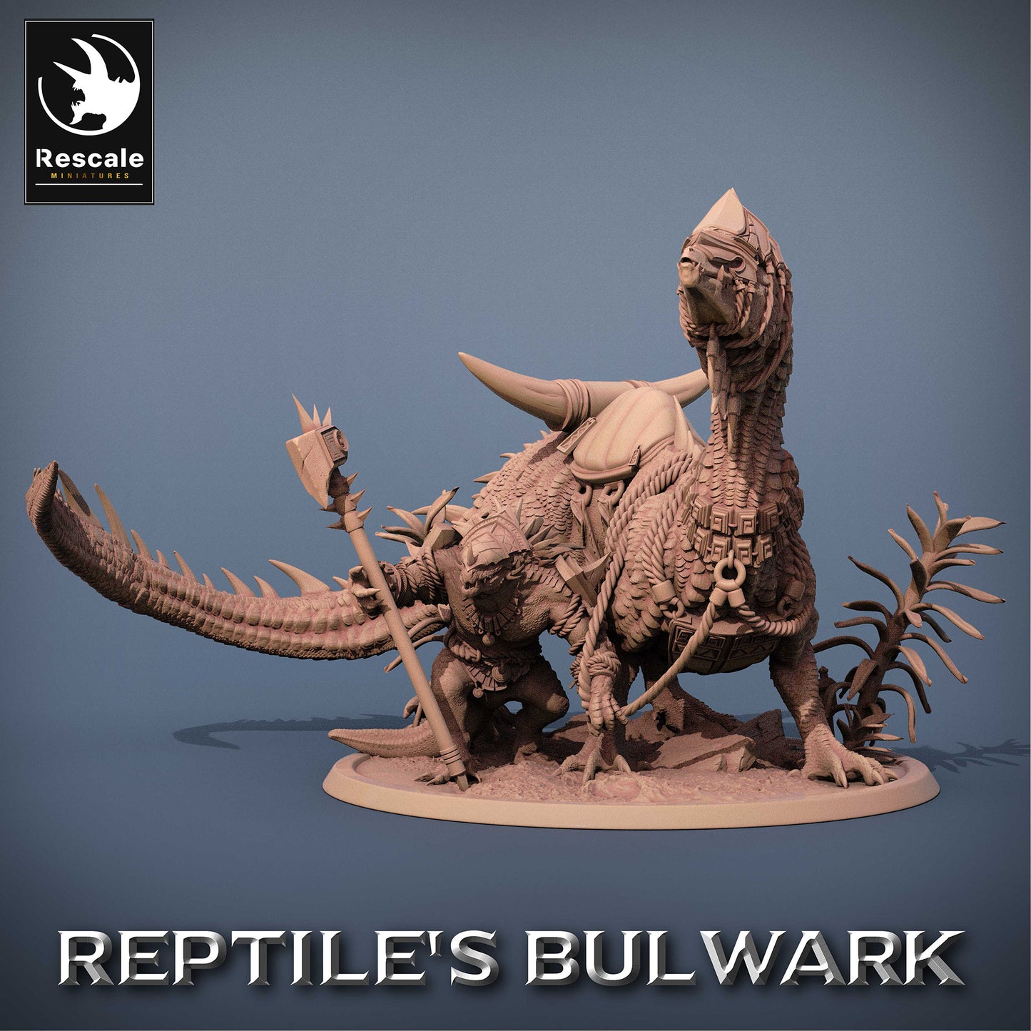 Jízdní Lizardfolk - Ještěří válečník na dinosaurím zvířeti (C2)