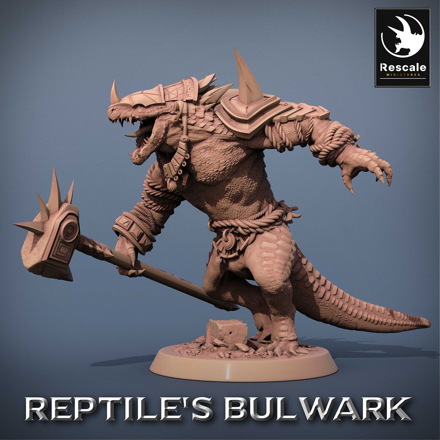 Zdjęcie produktu 2 z 2: Miniatura do tabletop: Wojownik jaszczuroludzi z dwuręcznym młotem wojennym, Warlord jaszczuroludzi, Champion saurian, Przełamacz frontów, Strażnik świątyni (23_06_F11)
