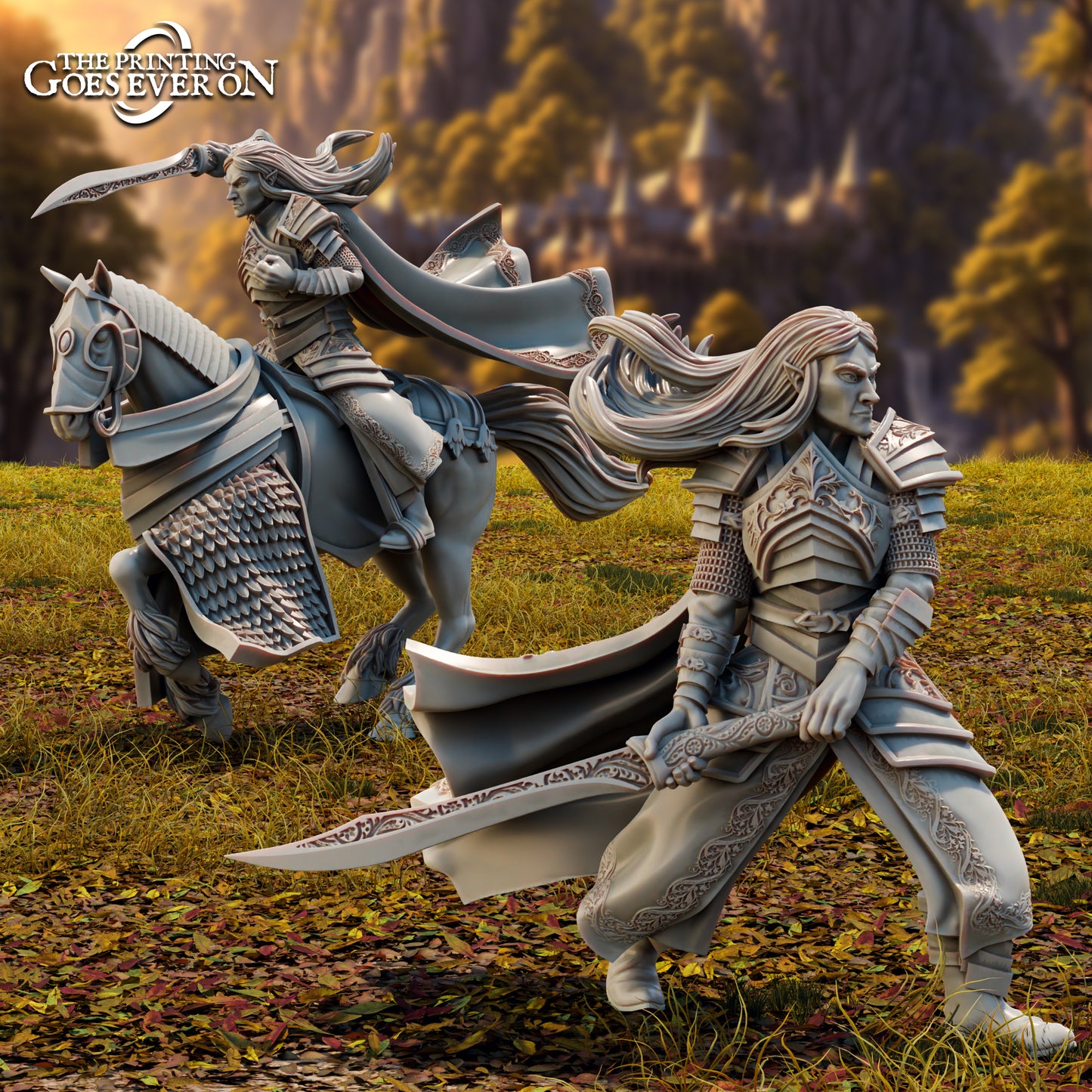 Foto do produto Tabletop 28mm The Printing Goes Ever On (TPGEO) 0: Lord Goloccel Elfo Alto Herói - A Pé e a Cavalo - Valente Líder dos Elfos Altos