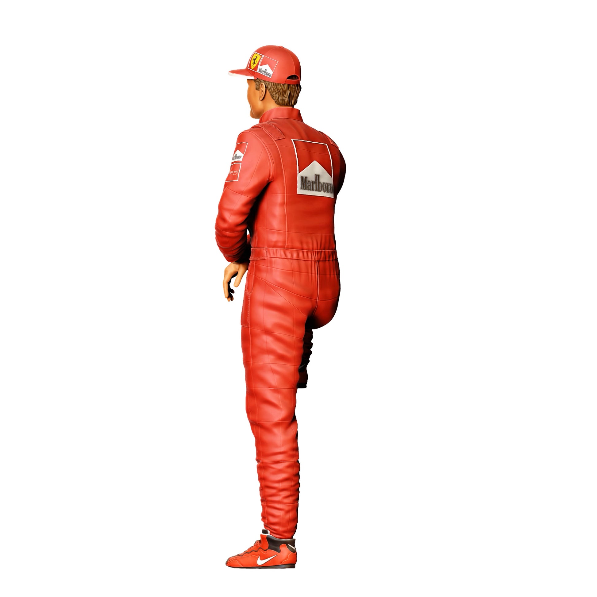 Model dioramy zdjęcie produktu 0: Kierowca z czapką z daszkiem – figura w kombinezonie z uniesionym kolanem (Nr ref. 413)